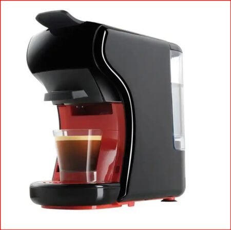 la machine à café KRÖHLER 1450W pression de 19 bars, compatible avec les capsules Nespresso et Dolce Gusto